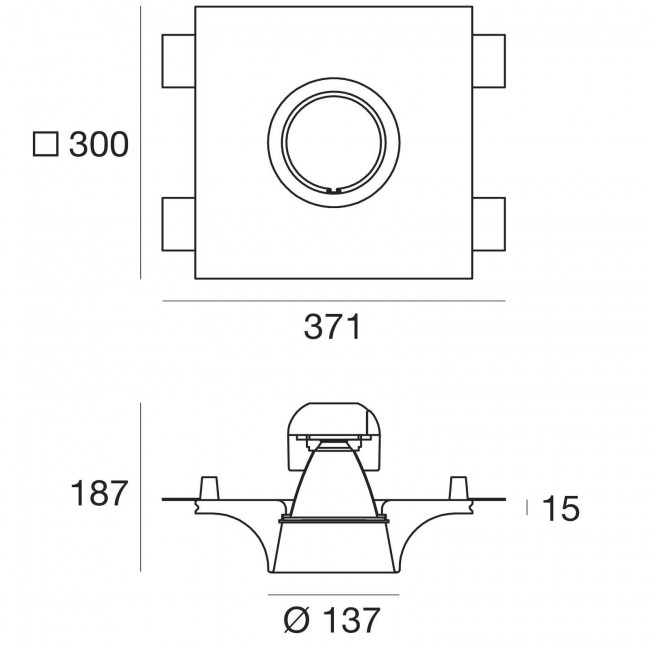 Встраиваемый светильник Linea Light Gypsum 60827N45 Встраиваемый светильник Linea Light Gypsum 60827N45