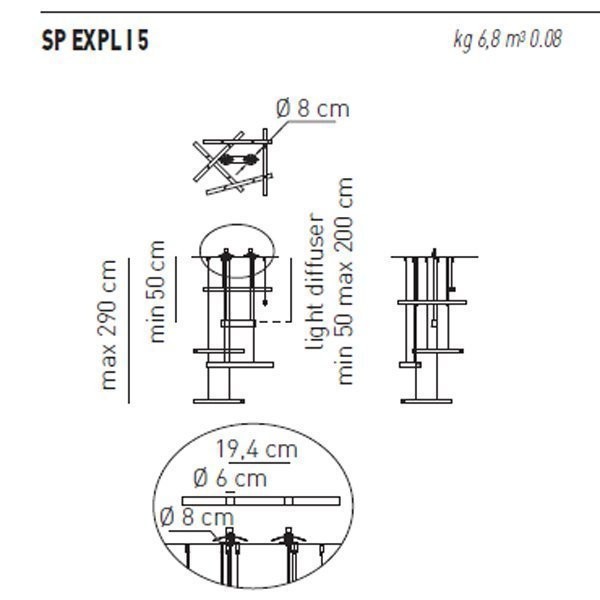 Подвесной светильник Axo Light Explo SP EXPLO 5 RS SPEXPLO5RSXXR7S Подвесной светильник Axo Light Explo SP EXPLO 5 RS SPEXPLO5RSXXR7S