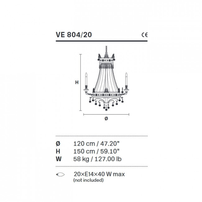 Люстра Masiero Impero & Deco VE 804/20 V71 Cut