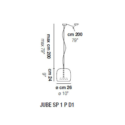 Подвесной светильник Vistosi Jube SP 1 P D1 TB OS Подвесной светильник Vistosi Jube SP 1 P D1 TB OS