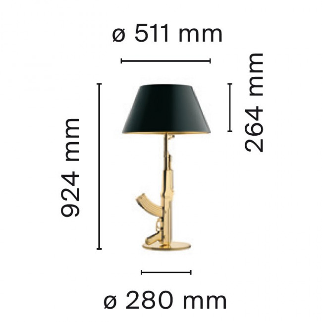 Настольная лампа Flos Guns Table Gun Gold F2954000 Настольная лампа Flos Guns Table Gun Gold F2954000
