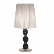 Настольная лампа IDL Charme 601/1LG pure steel with black Murano glass / ivory plisse Настольная лампа IDL Charme 601/1LG pure steel with black Murano glass / ivory plisse