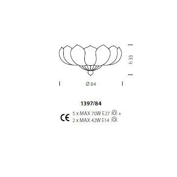 Потолочный светильник Sylcom Loredan 1397/84 D GRA