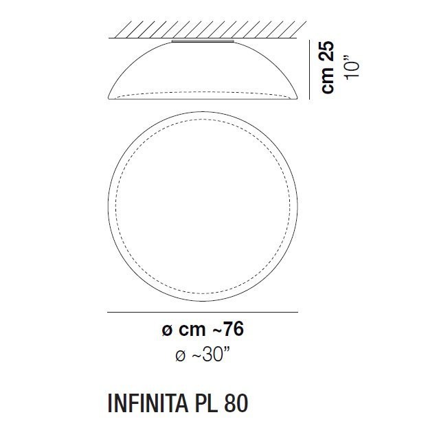 Потолочный светильник Vistosi Infinita PL 80 E27 BC BC Потолочный светильник Vistosi Infinita PL 80 E27 BC BC