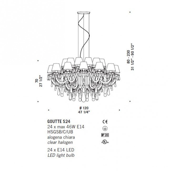 Люстра De Majo GOUTTE S24 0GOUT0SS81 Люстра De Majo GOUTTE S24 0GOUT0SS81