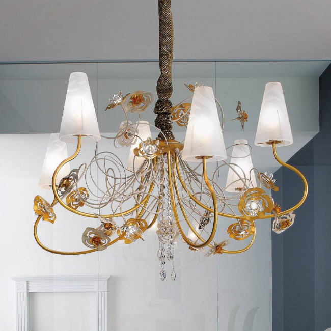 Люстра Masca Vie en Rose 1839/6 Bianco oro / Glass 530/525 Люстра Masca Vie en Rose 1839/6 Bianco oro / Glass 530/525