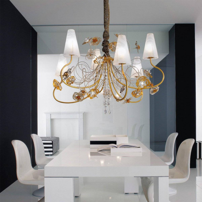Люстра Masca Vie en Rose 1839/6 Bianco oro / Glass 530/525 Люстра Masca Vie en Rose 1839/6 Bianco oro / Glass 530/525