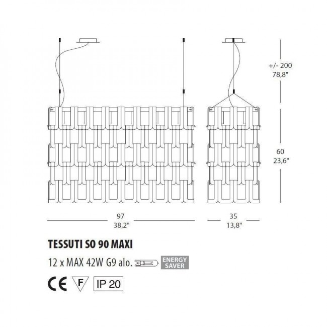 Подвесной светильник Morosini Evi Style Tessuti SO 90 MAXI ES0112SO08CTAL
