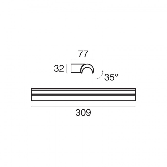 Настенный светильник Linea Light Halfpipe 8391 Настенный светильник Linea Light Halfpipe 8391