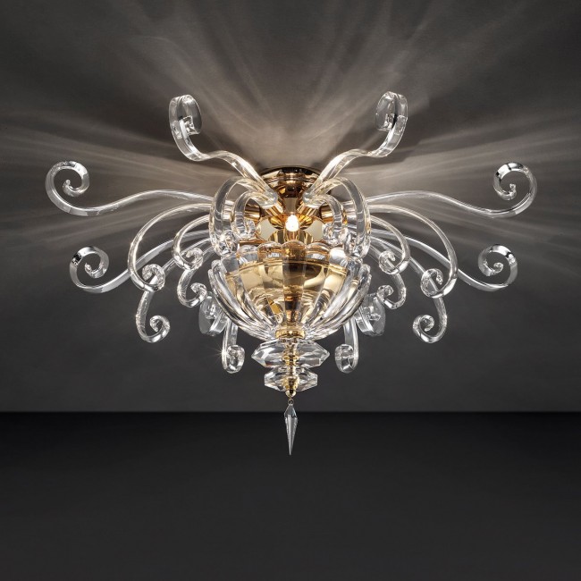 Потолочный светильник Euroluce Alicante PL4 gold Clear Потолочный светильник Euroluce Alicante PL4 gold Clear