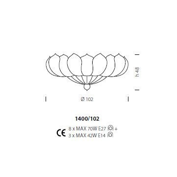 Потолочный светильник Sylcom Loredan 1400/102 D ORO