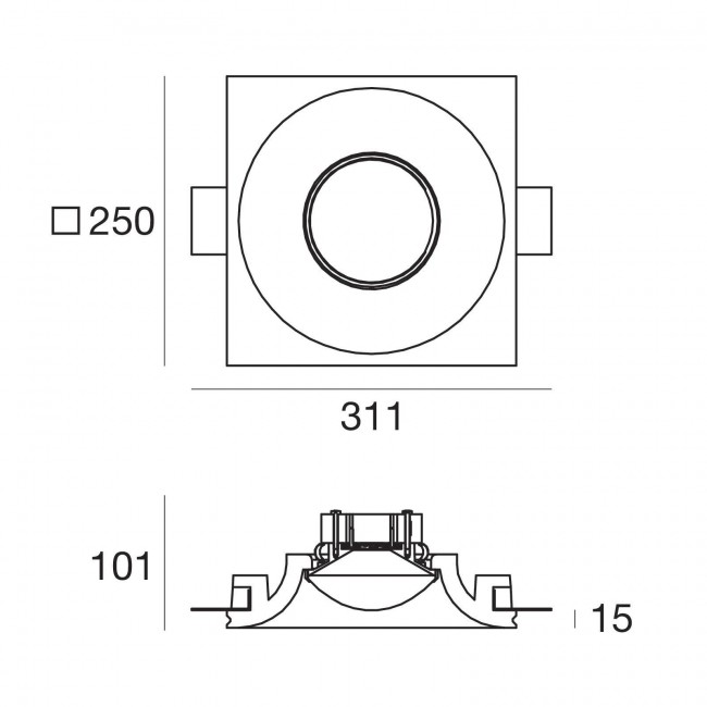 Встраиваемый светильник Linea Light Gypsum 60852N50 Встраиваемый светильник Linea Light Gypsum 60852N50