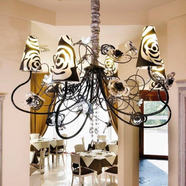 Люстра Masca Vie en Rose 1839/6 Nero nichel / Glass 529/525 Люстра Masca Vie en Rose 1839/6 Nero nichel / Glass 529/525