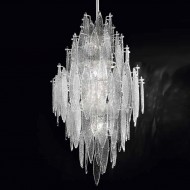 Потолочный светильник IDL Ice rain 507/12 soft ivory / crystal Murano glass Потолочный светильник IDL Ice rain 507/12 soft ivory / crystal Murano glass