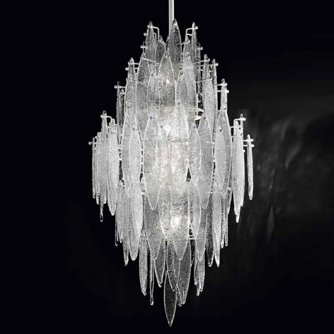 Потолочный светильник IDL Ice rain 507/12 soft ivory / crystal Murano glass Потолочный светильник IDL Ice rain 507/12 soft ivory / crystal Murano glass