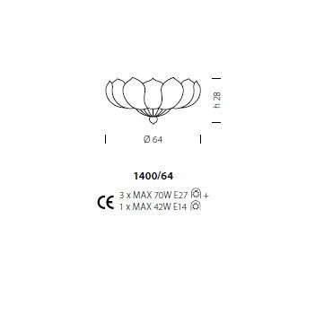 Потолочный светильник Sylcom Loredan 1400/64 B CR
