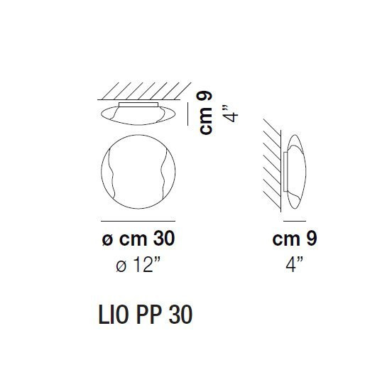 Потолочный светильник Vistosi Lio PP 30 E27 CR/BC BC Потолочный светильник Vistosi Lio PP 30 E27 CR/BC BC