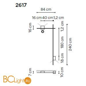 Настенный светильник Vibia Structural 2617 15 /23 Grey L2