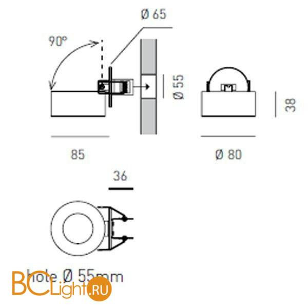 Спот (точечный светильник) светильник Axo light Favilla Recessed E8105404 Спот (точечный светильник) светильник Axo light Favilla Recessed E8105404