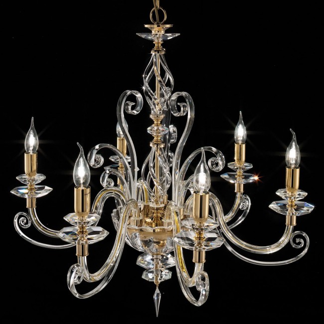 Люстра Euroluce Alicante L6 gold Clear