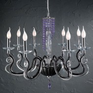 Люстра Euroluce Venice Superlux L8 silver black blue violet Люстра Euroluce Venice Superlux L8 silver black blue violet