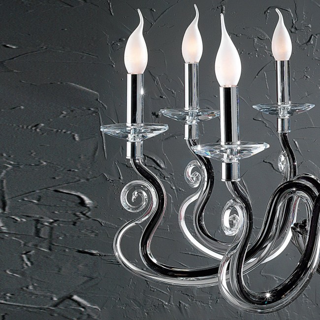 Люстра Euroluce Venice Superlux L8 silver black blue violet Люстра Euroluce Venice Superlux L8 silver black blue violet