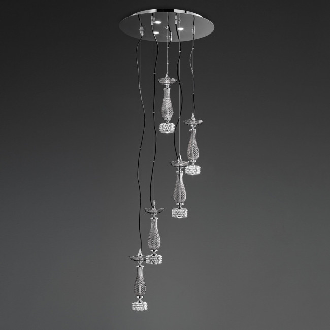 Подвесной светильник Euroluce Toochic S5+3 LED Silver Fume Подвесной светильник Euroluce Toochic S5+3 LED Silver Fume