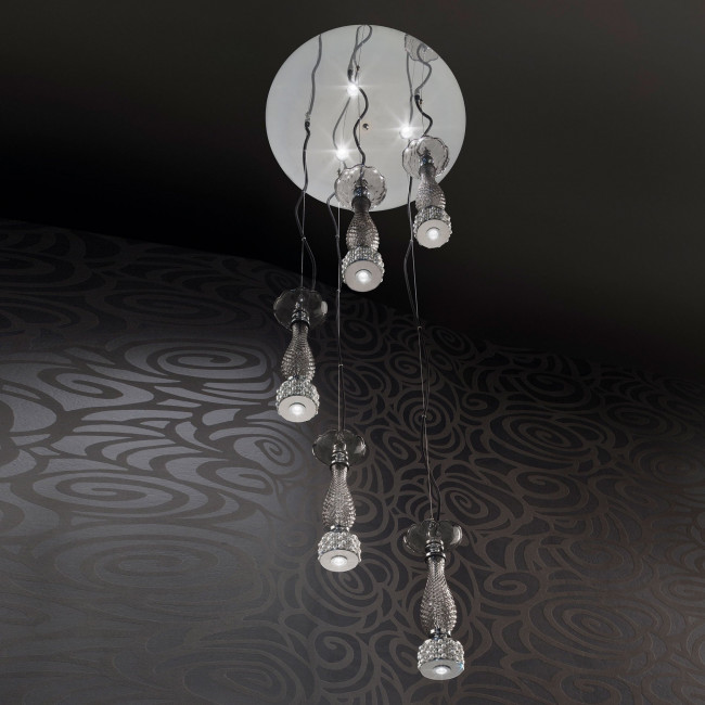 Подвесной светильник Euroluce Toochic S5+3 LED Silver Fume Подвесной светильник Euroluce Toochic S5+3 LED Silver Fume