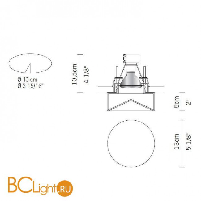 Встраиваемый светильник Fabbian Blow D27 F18 00 Встраиваемый светильник Fabbian Blow D27 F18 00