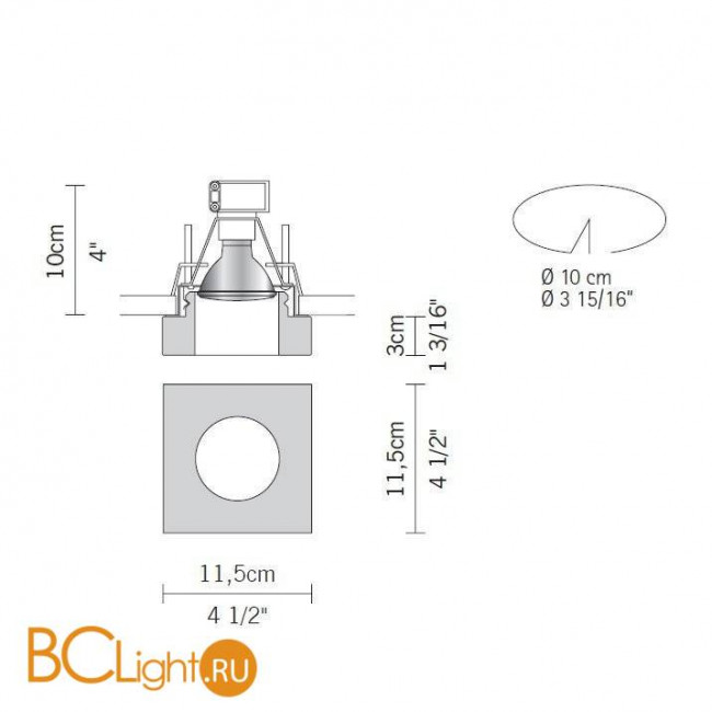 Встраиваемый светильник Fabbian Lui D27 F12 35 Встраиваемый светильник Fabbian Lui D27 F12 35