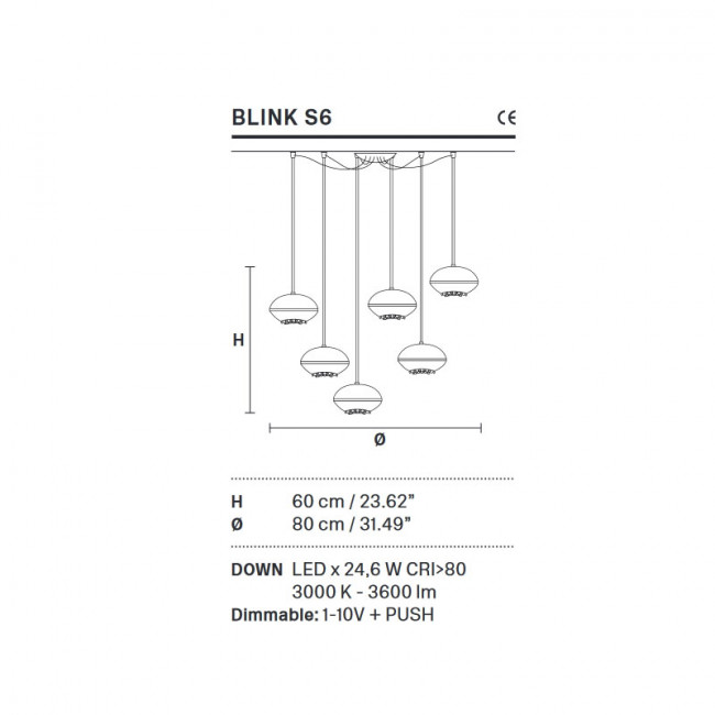 Подвесной светильник Masiero Blink S6 V95 Cut