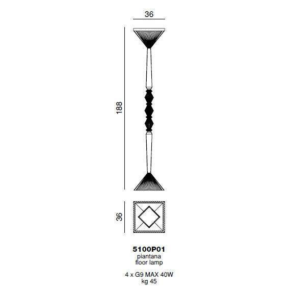Торшер Beby Group Crystal sand 5100P01 Satin Chrome Торшер Beby Group Crystal sand 5100P01 Satin Chrome