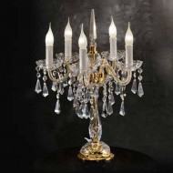 Настольная лампа Beby Group Novecento 450/5L Light gold CUT CRYSTAL Настольная лампа Beby Group Novecento 450/5L Light gold CUT CRYSTAL