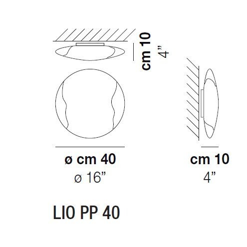 Потолочный светильник Vistosi Lio PP 40 E27 CR/BC BC Потолочный светильник Vistosi Lio PP 40 E27 CR/BC BC