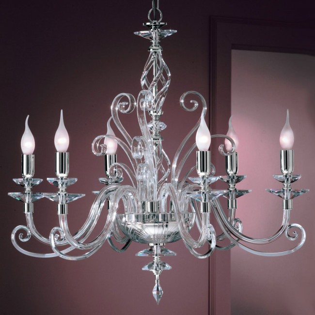 Люстра Euroluce Alicante L6 silver Clear Люстра Euroluce Alicante L6 silver Clear