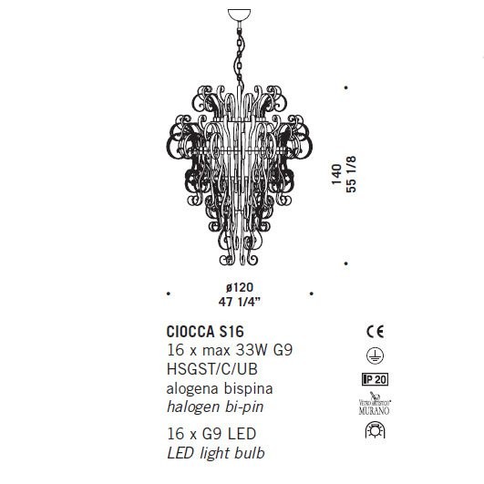 Подвесной светильник De Majo CIOCCA S16 0CIOC0S10 white Подвесной светильник De Majo CIOCCA S16 0CIOC0S10 white