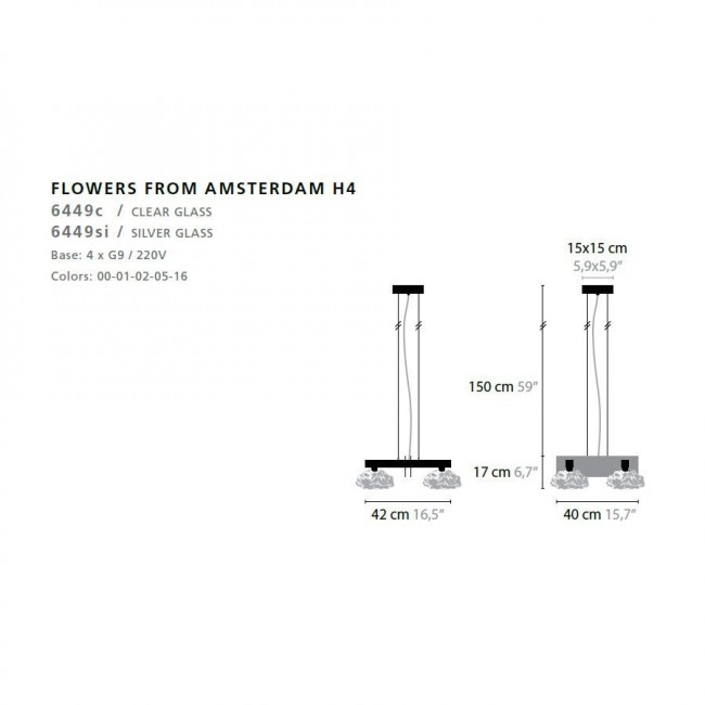 Подвесной светильник Ilfari Flowers from Amsterdam H4 10751 02 Подвесной светильник Ilfari Flowers from Amsterdam H4 10751 02