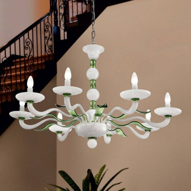 Люстра Vetri Lamp 1171/8 Bianco/Verde oliva