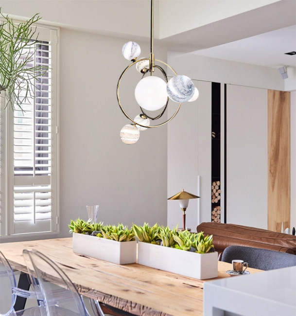 Подвесной светильник DeLight Collection planet KG1122P-7 brass Подвесной светильник DeLight Collection planet KG1122P-7 brass