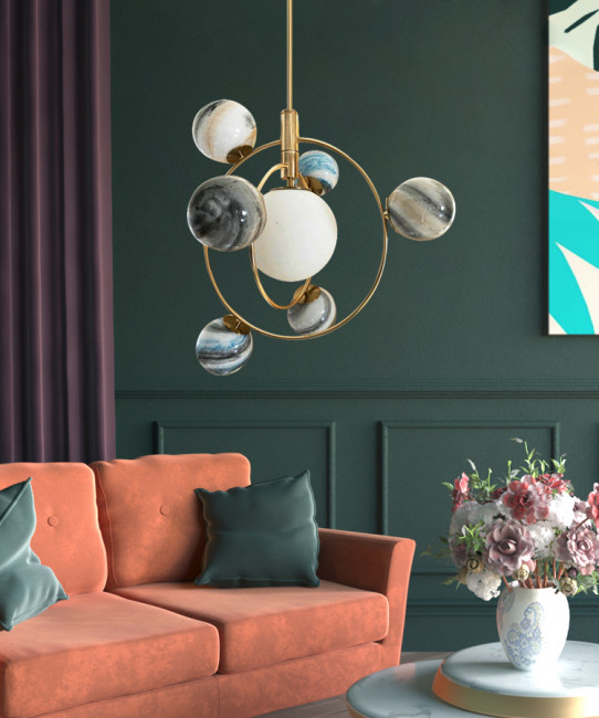 Подвесной светильник DeLight Collection planet KG1122P-7 brass Подвесной светильник DeLight Collection planet KG1122P-7 brass