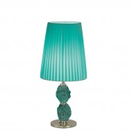 Настольная лампа IDL Charme 601/1LM pure steel with green Murano glass / green plisse Настольная лампа IDL Charme 601/1LM pure steel with green Murano glass / green plisse