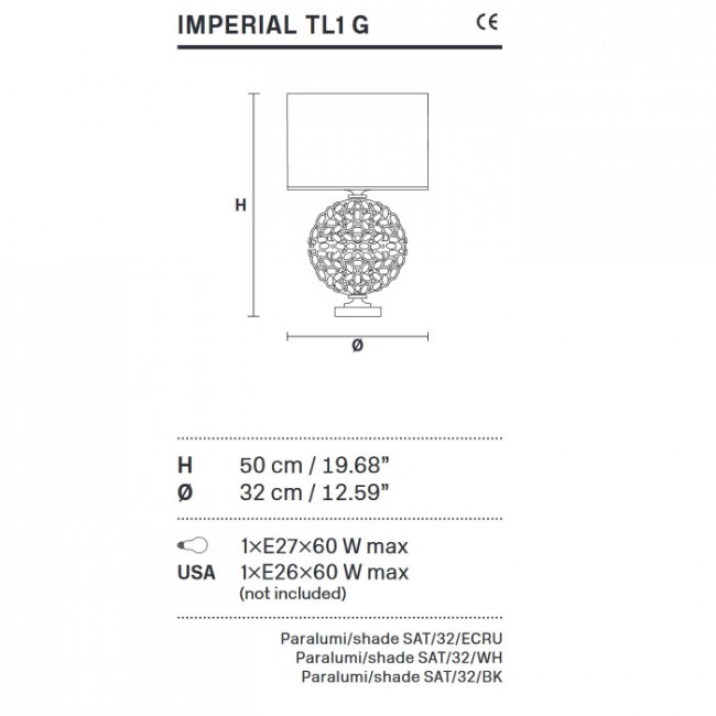 Настольная лампа Masiero Imperial TL1 G G04 Настольная лампа Masiero Imperial TL1 G G04