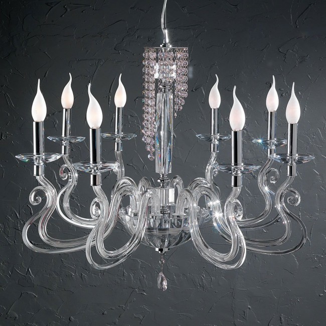 Люстра Euroluce Venice Superlux L8 silver clear Scholer Люстра Euroluce Venice Superlux L8 silver clear Scholer