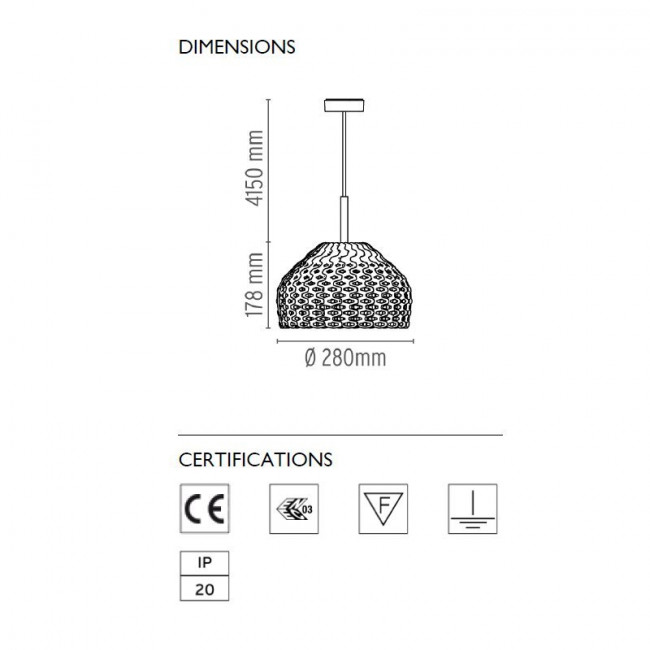 Подвесной светильник Flos Tatou S1 Black F7762030
