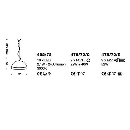 Подвесной светильник IDL Amalfi 482/72 rusty / satin white inside Подвесной светильник IDL Amalfi 482/72 rusty / satin white inside