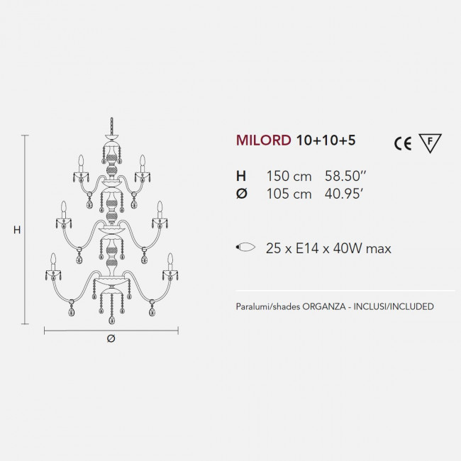 Люстра Masiero Milord 10+10+5 VV Black / ORG/12/BK Люстра Masiero Milord 10+10+5 VV Black / ORG/12/BK