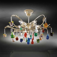 Потолочная люстра Beby Group Fruit 104/5 Ivory Gold multi murano Потолочная люстра Beby Group Fruit 104/5 Ivory Gold multi murano