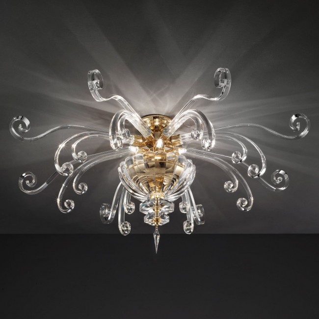 Потолочный светильник Euroluce Alicante PL6 gold Clear Потолочный светильник Euroluce Alicante PL6 gold Clear