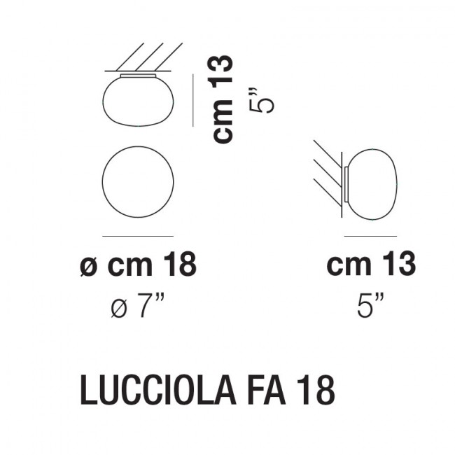 Потолочный светильник Vistosi Lucciola FA 18 BC/ST BC E14 Потолочный светильник Vistosi Lucciola FA 18 BC/ST BC E14