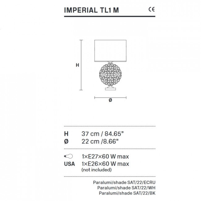 Настольная лампа Masiero Imperial TL1 M G04 Настольная лампа Masiero Imperial TL1 M G04